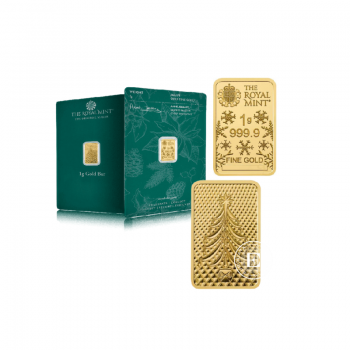 1 g lingot d'or - Christmas, The Royal Mint 999.9