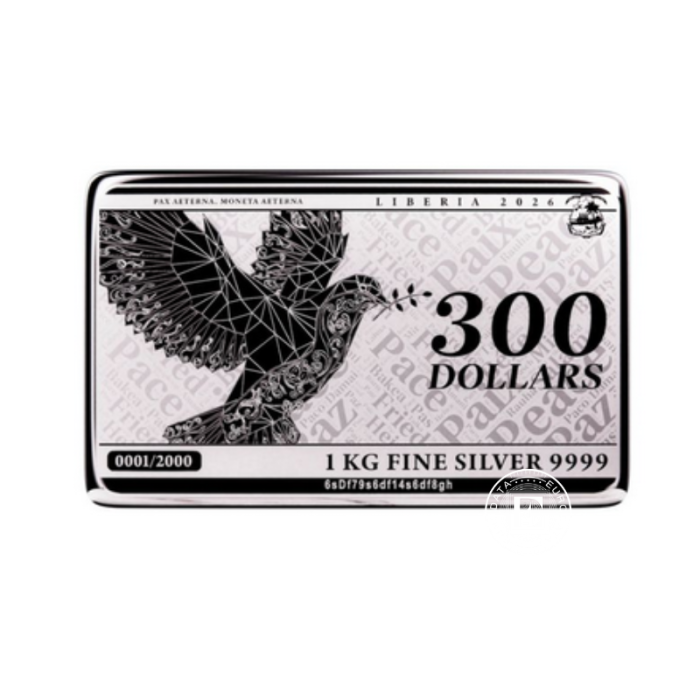 1 kg sidabrinė moneta - luitas Pax, Pressburg Mint 999.9