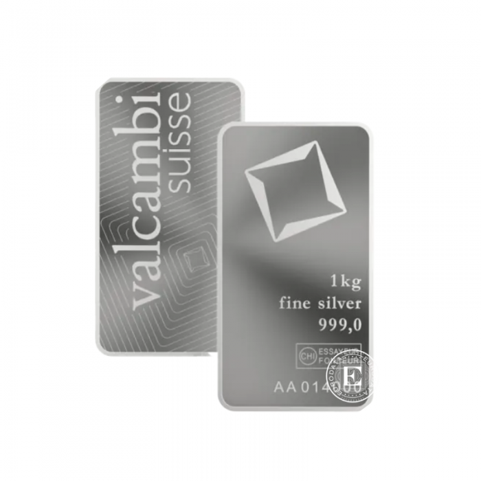 1 kg lingot d'argent Valcambi 999.0 (minted)