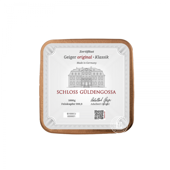 1 kg lingot de cuivre, Geiger Edelmetalle 999.9
