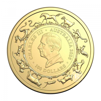 1 oz (31.10 g) auksinė moneta Arklio metai - (LUNAR RAM), Australija 2026