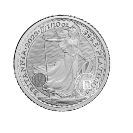 1/10 oz  (3.11 g) platininė moneta Britannia, Karalius Charlesas III, Didžioji Britanija 2023