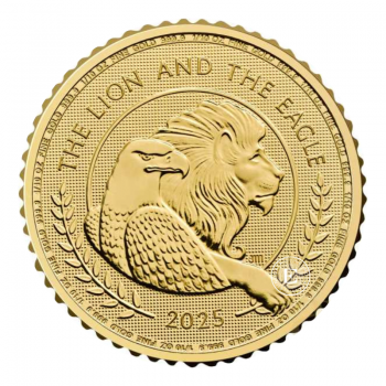 1/10 oz (3.11 g) auksinė moneta Britų liūtas ir Amerikos erelis, Didžioji Britanija 2025