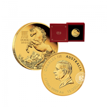 1/10 oz (3.11 g) auksinė PROOF moneta Lunar III - Arklio metai, Australija 2026