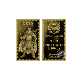 1/100 oz investicinio aukso PROOF luitas Odin, Germania Mint 999.9