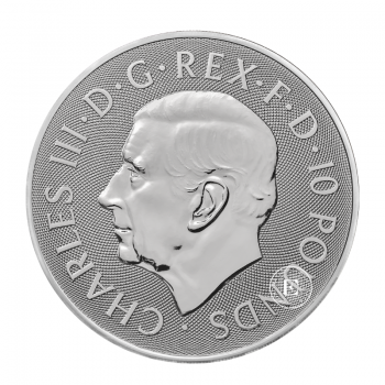 10 oz (311 g) sidabrinė moneta Tudor Beasts - Queen's Lion, Didžioji Britanija 2026