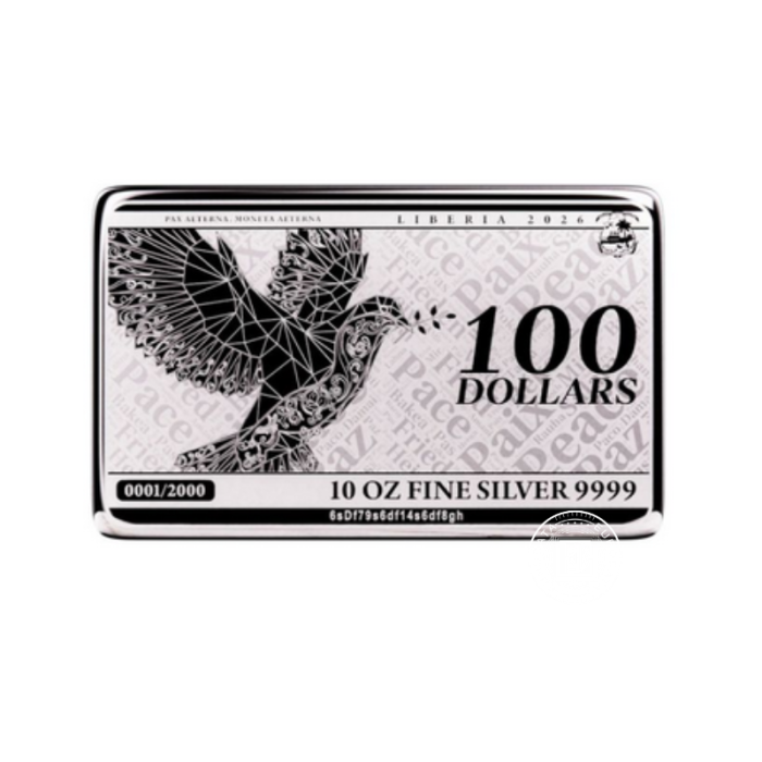 10 oz (311 g) srebrna moneta - sztabka Pax, Pressburg Mint 999.9