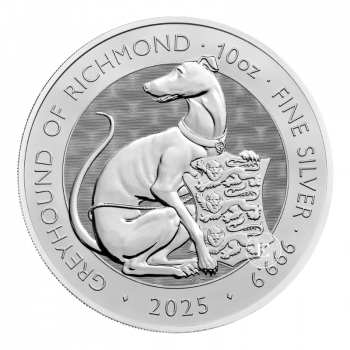 10 oz (311 g) sidabrinė moneta Tudor Beasts - Greyhound of Richmond, Didžioji Britanija 2025