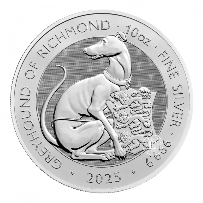 10 oz (311 g)  srebrna moneta The Royal Tudor Beasts - Greyhound of Richmond, Wielka Brytania, 2025