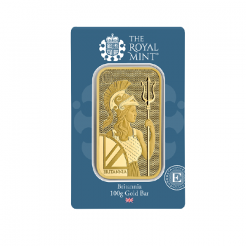 100 g lingot d'or - Britannia, The Royal Mint 999.9