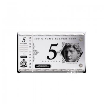 100 g sidabrinė moneta - luitas, Pressburg Mint