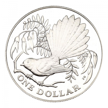 1 dolerio (27.20 g) sidabrinė moneta Fantail, Naujoji Zelandija 1980