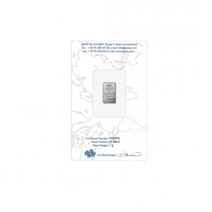 1 g Platinbarren Fortuna PAMP 999.5