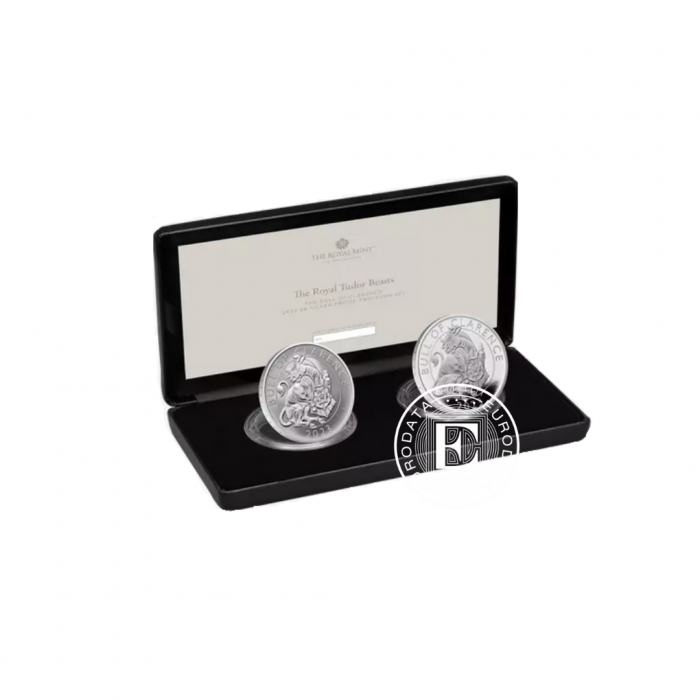 2 x 1 oz (31.10 g) sidabrinė PROOF moneta Tudor Beasts - Jautis, Didžioji Britanija 2023