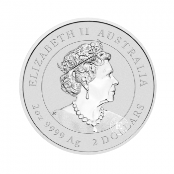 2 oz (62.20 g) sidabrinė spalvota moneta Lunar III -  Drakono metai, Australija 2024 