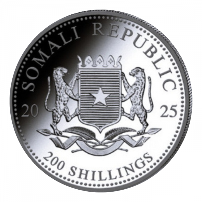 2 oz (62.20 g) srebrna moneta Afrykańska przyroda - Słoń, Somalia 2025