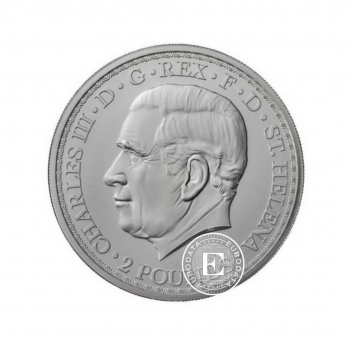2 oz (62.20 g) sidabrinė moneta Una ir liūtas, Saint Helena 2023