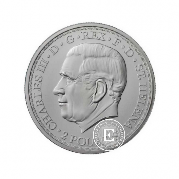 2 oz  (62,20 g)  srebrna moneta Una i Lew, Święta Helena 2023