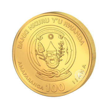 1/12 oz (2.59 g) auksinė moneta Lunar - Ožkos metai, Ruanda 2027, 999