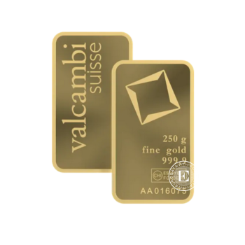 250 g gold bar of Valcambi 999.9