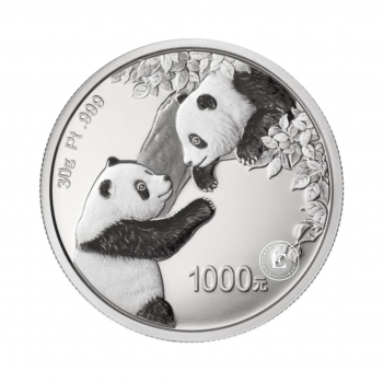 30 g platininė PROOF moneta Panda, Kinija 2023 (su sertifikatu)