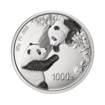 30 g pièce de platine Panda, Chine 2023 (avec certificat)
