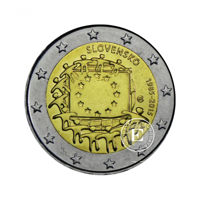 2 Eur moneta 30 rocznica flagi UE, Słowacja 2015