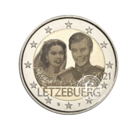 2 Eur Münze Großherzog Henri 40 Hochzeitstag, Luxemburg 2021 (photo)