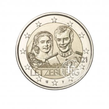 2 Eur moneta  Didžiojo kunigaikščio Henri 40-osios santuokos metinės, Liuksemburgas 2021