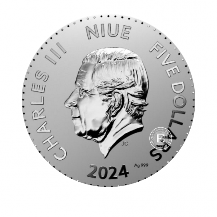2 oz (62.20 g)  pièce d'argent Chinese Horoscope - Dragon, Niue 2024 (avec certificat)