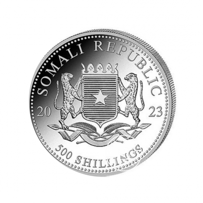 5 oz (155.50 g) pièce d'argent  Éléphant, Somalie 2023