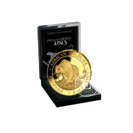 5 oz (155.50 g) gold PROOF coin African Wildlife - Leopard, Somalia 2023 (with certificate)