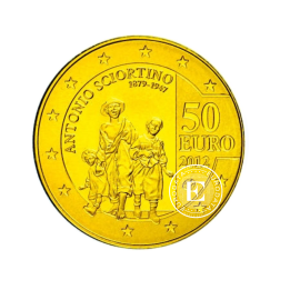 50 Eur (6.50 g)  auksinė PROOF moneta Antonio Sciortino, Malta 2012