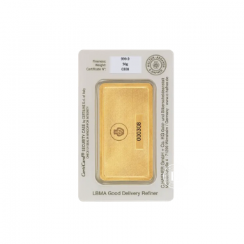 50 g investicinio aukso luitas, C.Hafner 999.9
