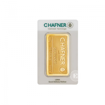 50 g investicinio aukso luitas, C.Hafner 999.9