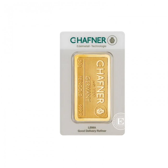 50 g Goldbarren, C.Hafner 999.9