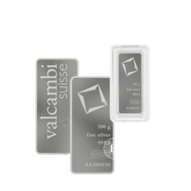 500 g sztabka srebra Valcambi 999.0  (minted)