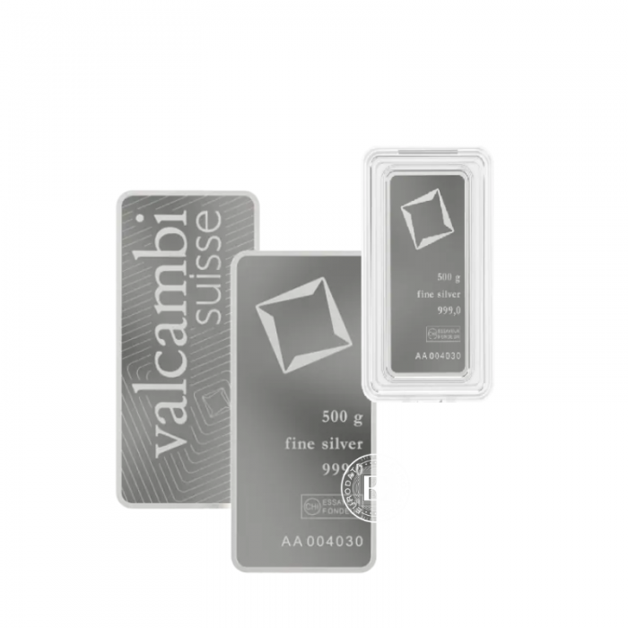 500 g Silberbarren Valcambi 999.0  (minted)