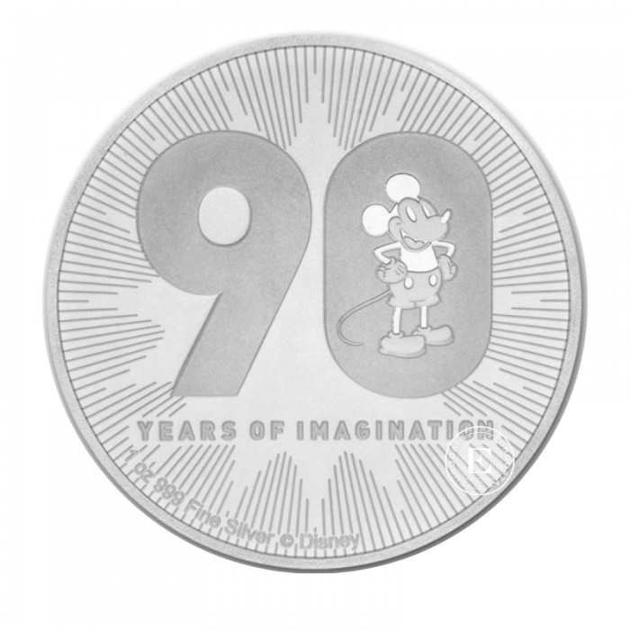 1 oz (31.10 g) pièce argent Disney - Mickey's 90th Anniversary, Niue 2018