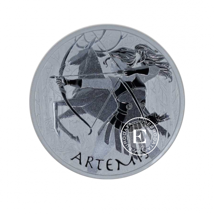 1 oz (31.10 g) sidabrinė moneta Olimpo dievai – Artemidė, Tuvalu 2023