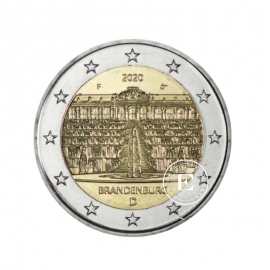 2 Eur moneta Brandenburgo - Sanssouci rūmai - F, Vokietija 2020