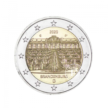 2 Eur moneta Brandenburgo - Sanssouci rūmai - G, Vokietija 2020