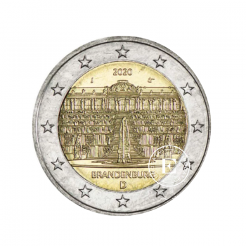 2 Eur moneta Brandenburgo - Sanssouci rūmai - J, Vokietija 2020