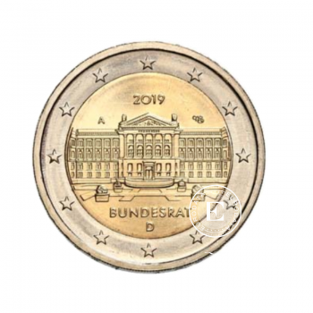 2 Eur moneta Bundesrato 70-metis - A, Vokietija 2019