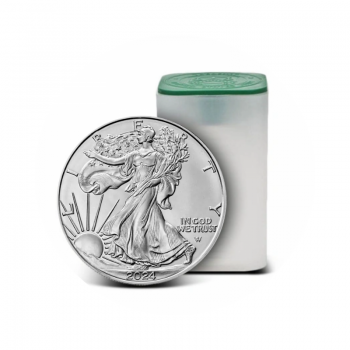 1 oz silver coins American Eagle, USA (random year) (tube)