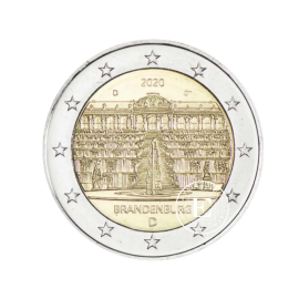 2 Eur Münze Brandenburg - Schloss Sanssouci - D, Deutschland 2020