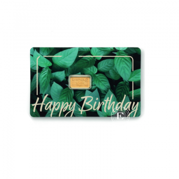 1 g lingot d'or Happy birthday, C.Hafner 999.9