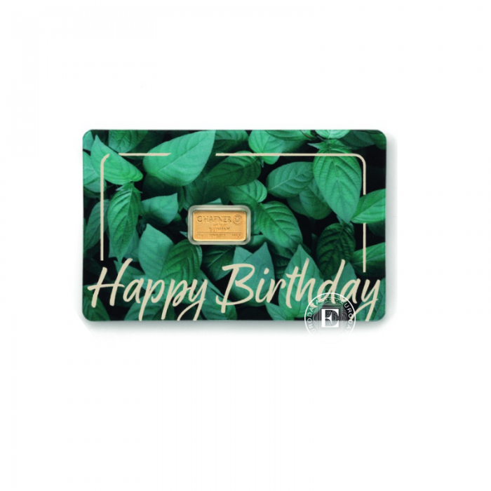 1 g sztabka złota Happy birthday, C.Hafner 999.9