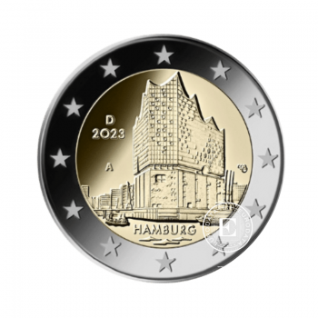2 Eur moneta Hamburg Elbphilharmonie - A, Vokietija 2023 