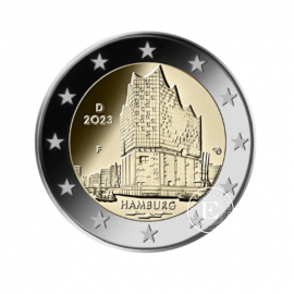 2 Eur moneta Hamburg Elbphilharmonie - F, Vokietija 2023 